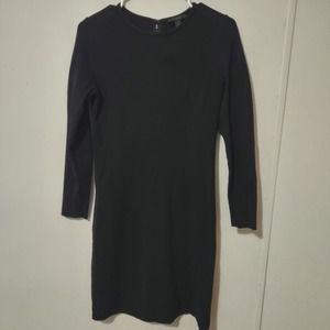 J. Crew Black Fitted Stretchy Long Sleeve Knee Length Dress Size XS